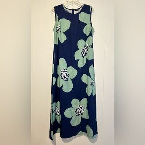 Chaolilai Sleeveless Maxi Dress Zip Up Back Lightweight Tropical Print 14